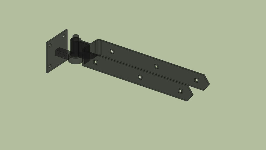 Hoover Heavy Duty Double Strap Gate Hinge and Hanger 18” Black Powder Coat 3D Warehouse