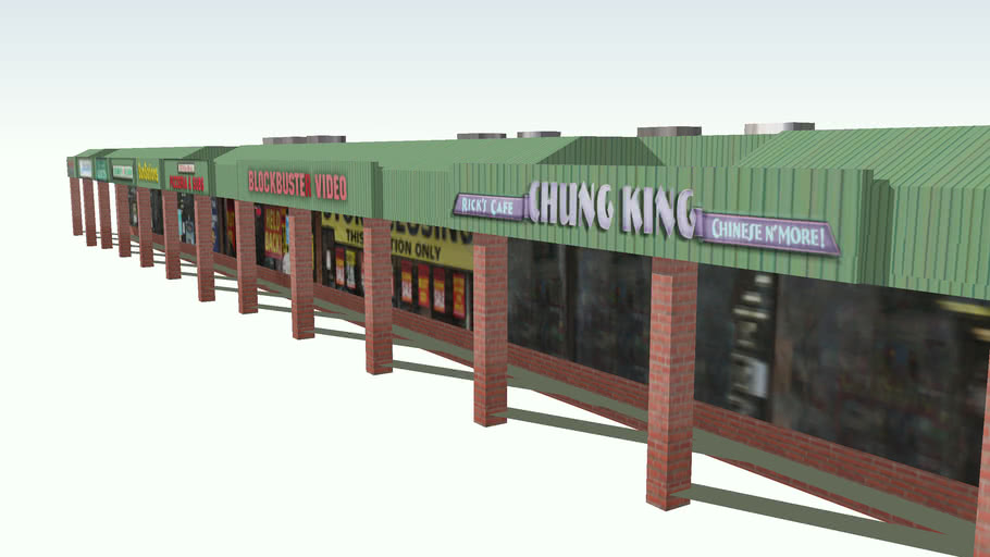 Billerica Strip Mall Building 3D Warehouse