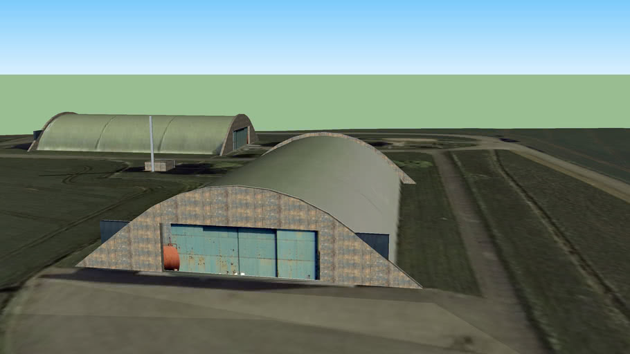 E Type Hangars, Aston Down Airfield, Gloucestershire 3D Warehouse