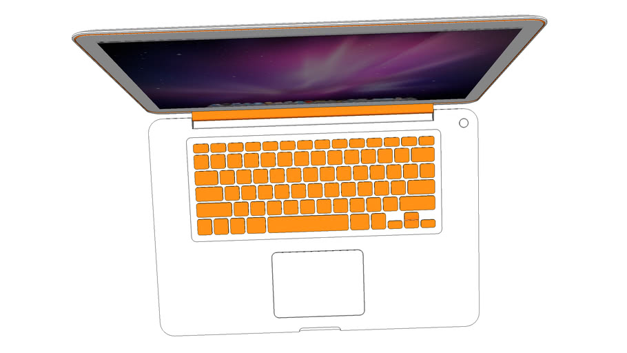 PAP White Apple MacBook Pro (Orange KeyBoard) 3D Warehouse