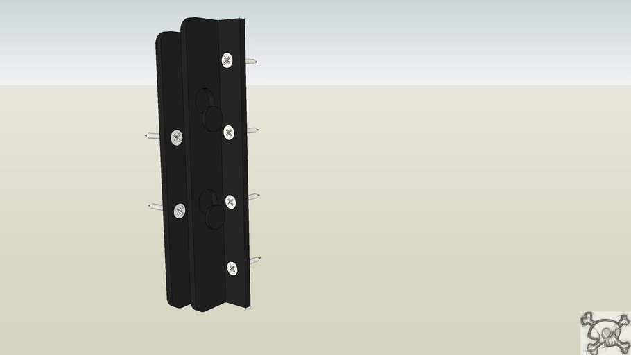 Surface Mounted Keyhole Bed Rail Bracket 3D Warehouse