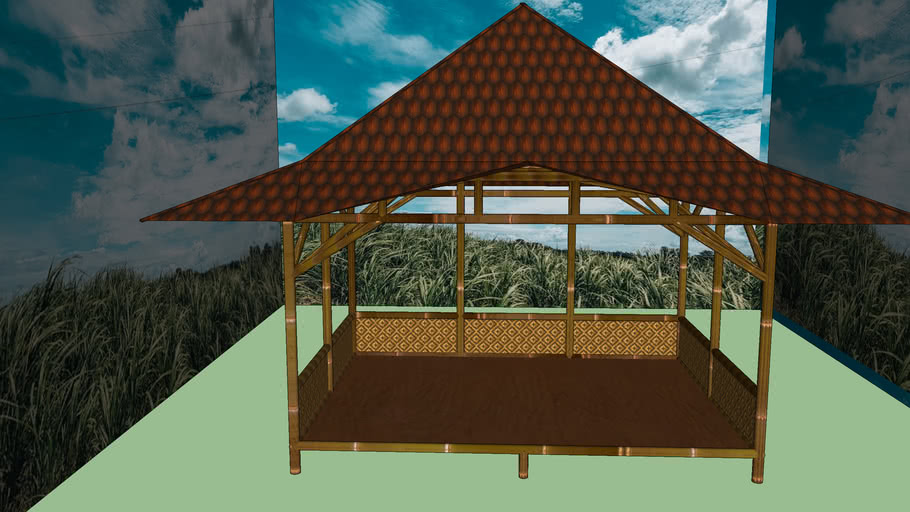 Gazebo Bamboo Saung Bambu | 3D Warehouse