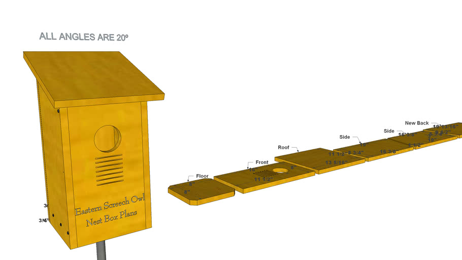 Eastern Screech Owl Nest Box Plans 3D Warehouse