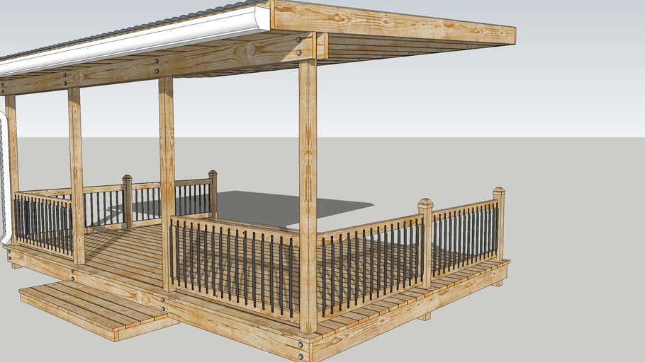 Porch Deck with Roof House Addition 3D Warehouse