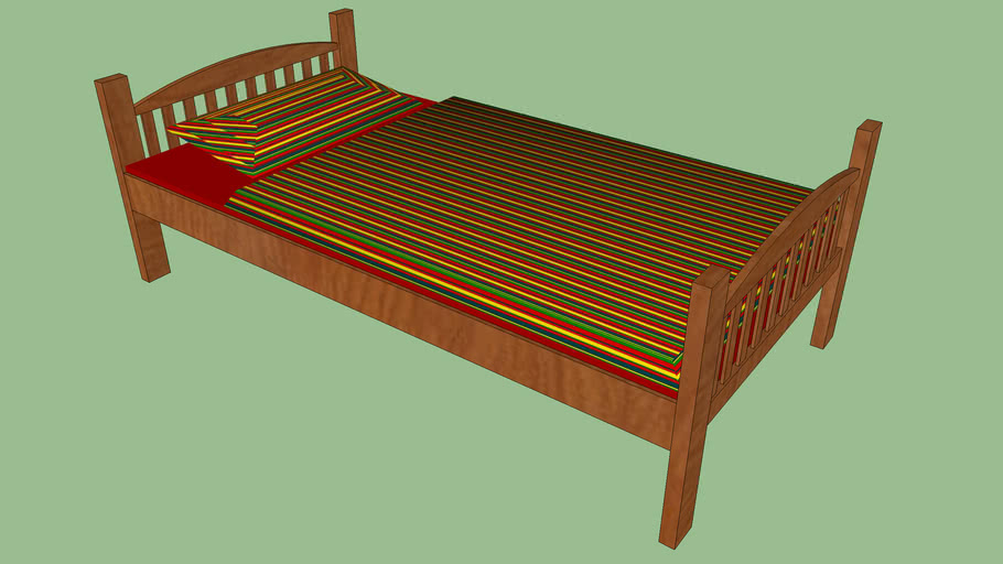 Wooden Twin Size Bed 3d Warehouse, Hardwood Twin Bed Frame