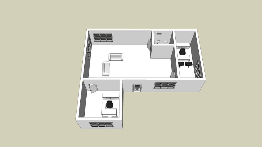 Simple Office Floorplan For Tutorial 3d Warehouse