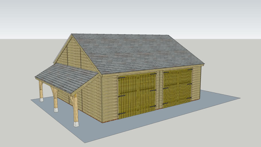 7 2m X 6 0m Kingsland Classic Double Garage With 1 2m X 5 4m Lean