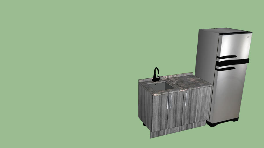 Mueble de cocina con nevera | 3D Warehouse