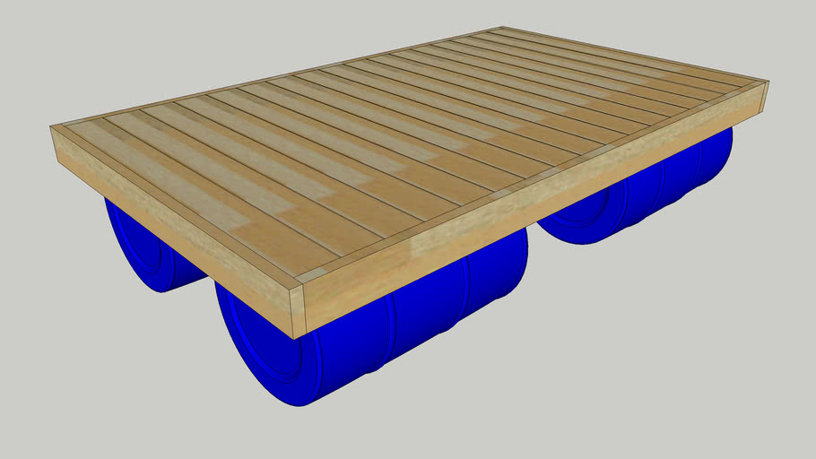 Floating Dock 5' x 8' PT with Barrels 3D Warehouse