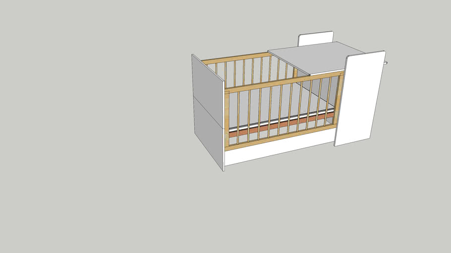 Baby bed with drawer and changing table 3D Warehouse
