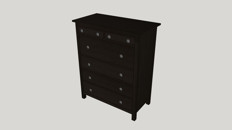 Ikea Hemnes Chest Of 6 Drawers Black Brown 3d Warehouse