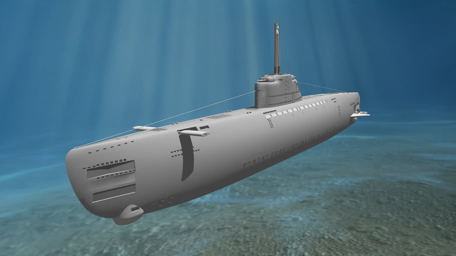 ww2 1945 ADVANCED german submarine type 21d u-boat ELECTRO-U-BOOT | 3D