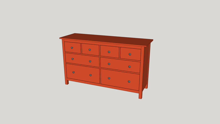 Ikea Hemnes Chest Of 8 Drawers Red Brown 3d Warehouse