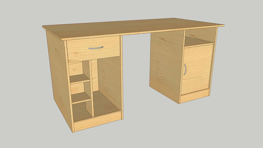 Bureau En Pin 3d Warehouse