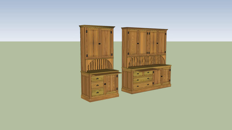 Old pine kitchen cupboards / 3D Warehouse