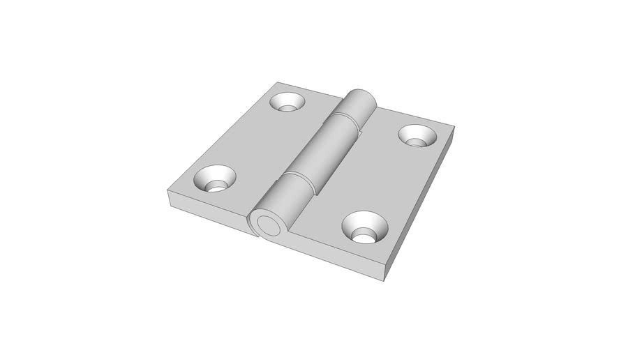 hinge, 2 in. W x 2 in. long, stainless, McMasterCarr 1488A13 3D