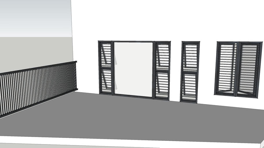 window with stainless steel railing | 3D Warehouse