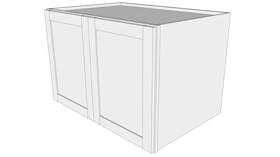 Bayside Wall Cabinet 24w3624b 24 Deep Butt Doors 3d Warehouse