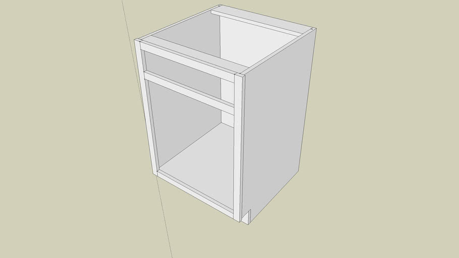 Single Drawer Base Extended Side Panels, Fully Dadoed Back