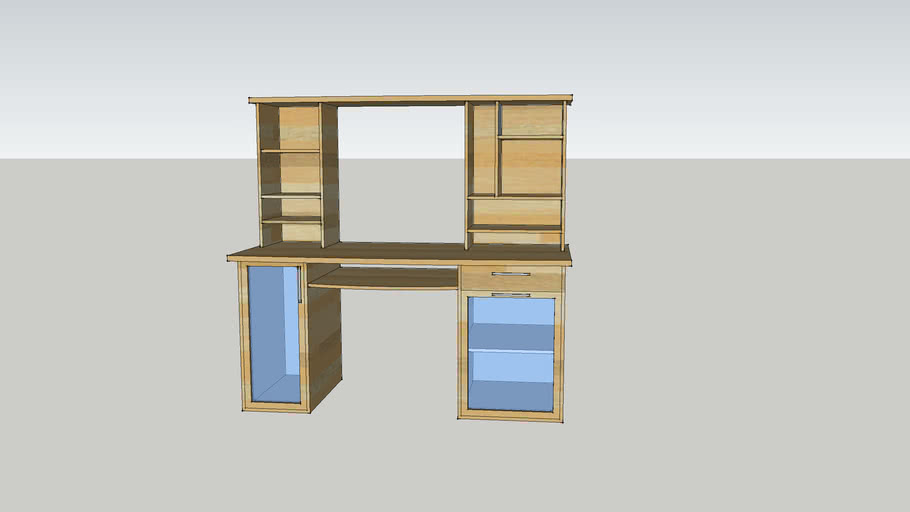 Bureau Bois Et Verre 3d Warehouse
