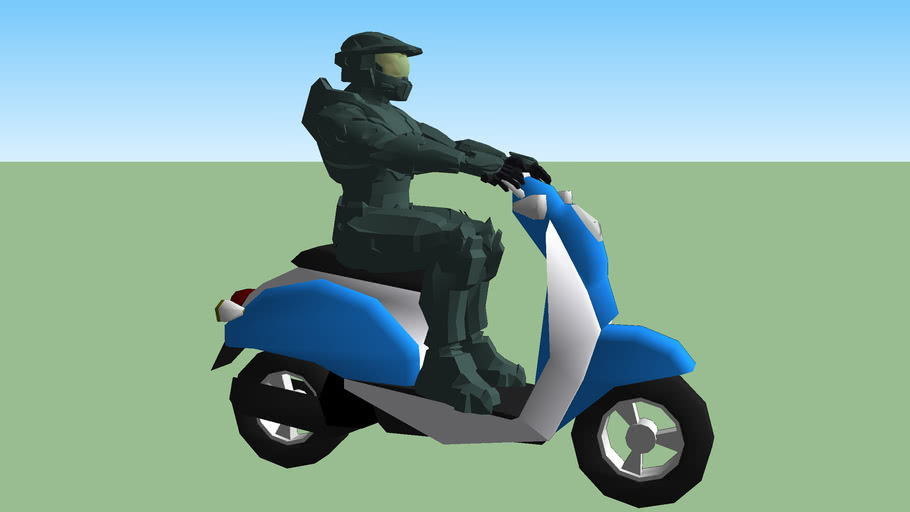 Motoqueiro na moto vespa