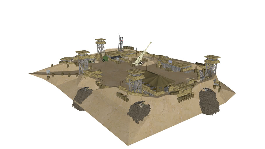 USMC MARINES DESERT fortified position outpost 3D Warehouse