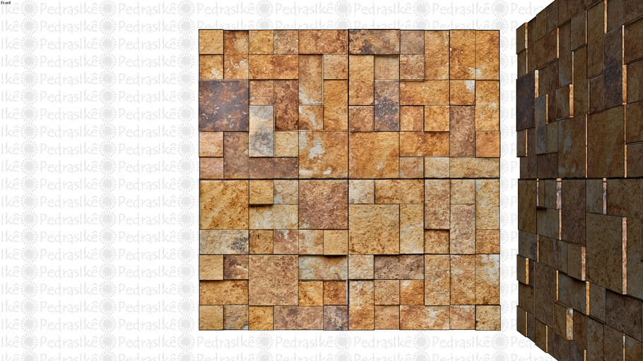 Mosaico IKÊ PEDRAS - 45 E - Rosa Campestre - Alto e Baixo - Aleatório