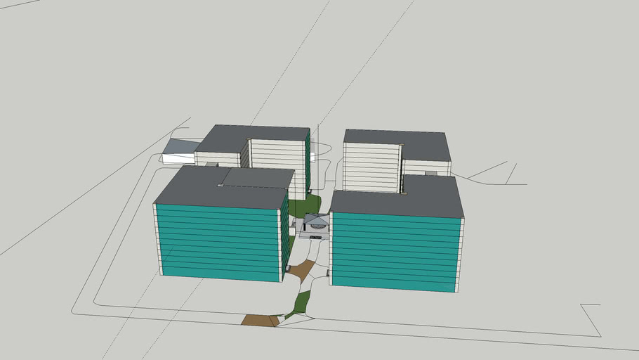 四角形写字楼 3d Warehouse