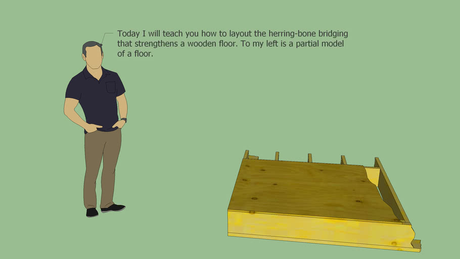 Wood Bridging Layout For Floor Joist Spacing 3d Warehouse