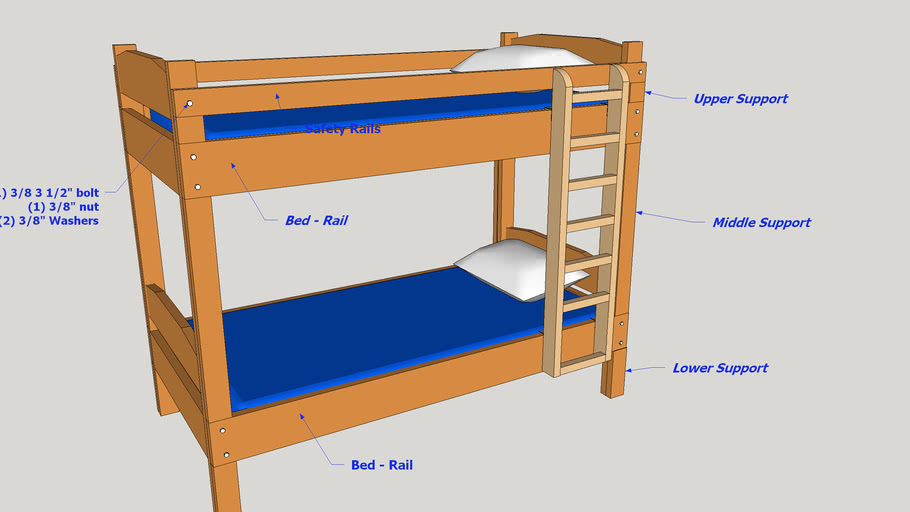 Bunk Beds With Ladder 3d Warehouse, Bunk Beds With Ladder