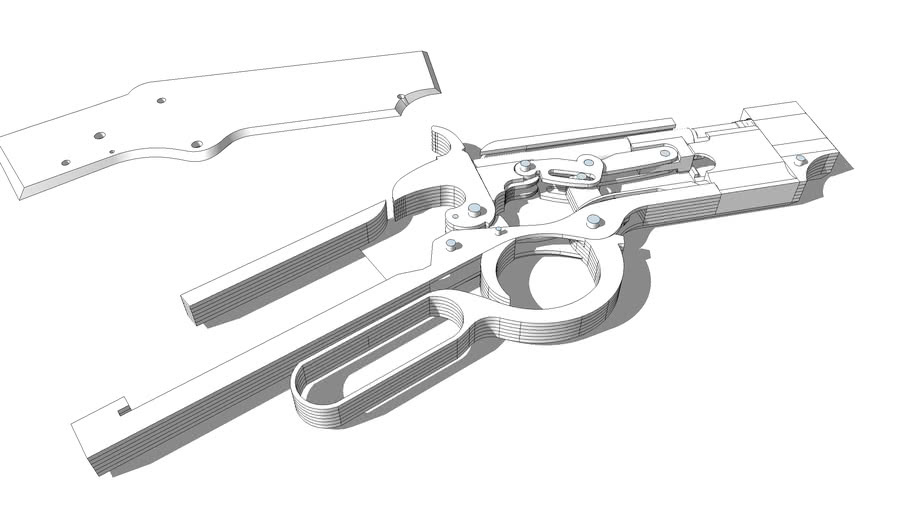 Lever Action Rubber Band Gun Ver. 2 3D Warehouse