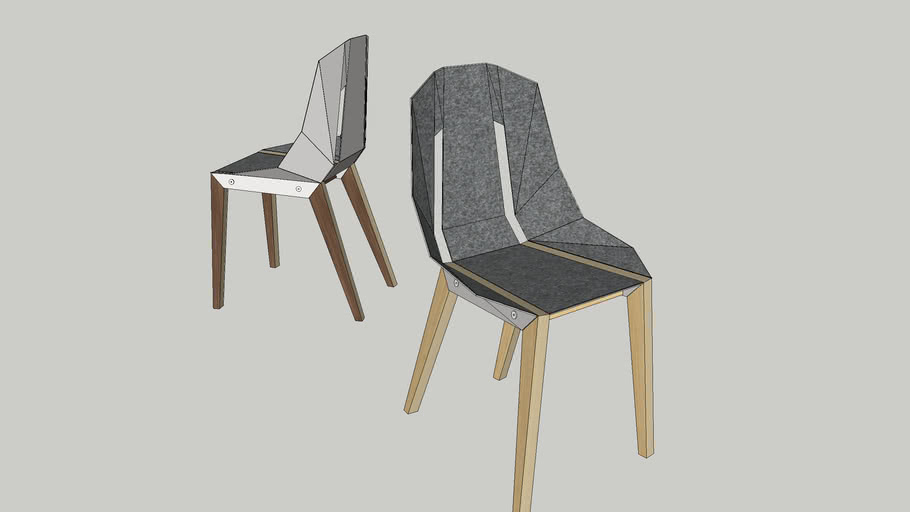 FELT DIAGO chair by Tabanda -  white grey