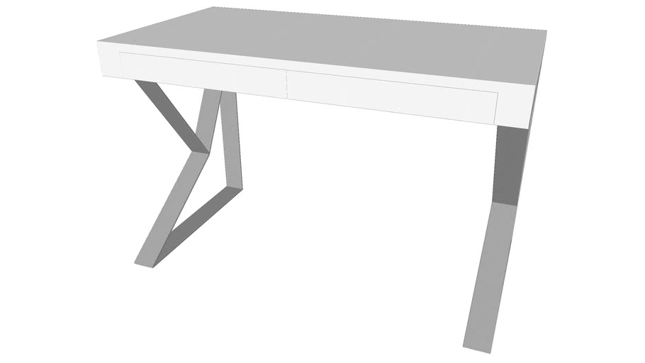 Houston Desk In Glossy White By Modloft 3d Warehouse