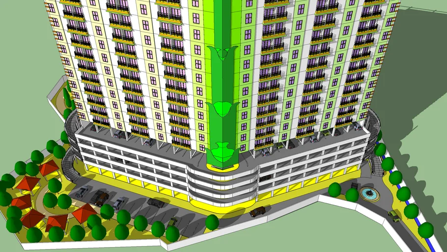 3D Model of Site Plan Apartemen