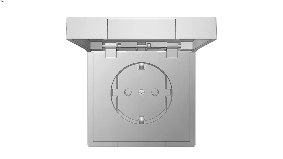 DLife SCHUKO socketoutlet with hinged lid, IP44, shutter, screwless terminals, nickel metallic