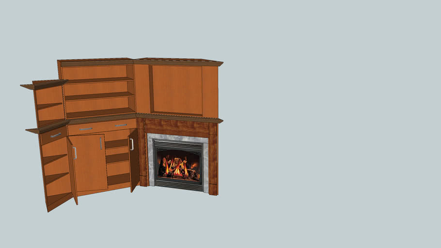 Custom Wall Unit With Fireplace 3d Warehouse