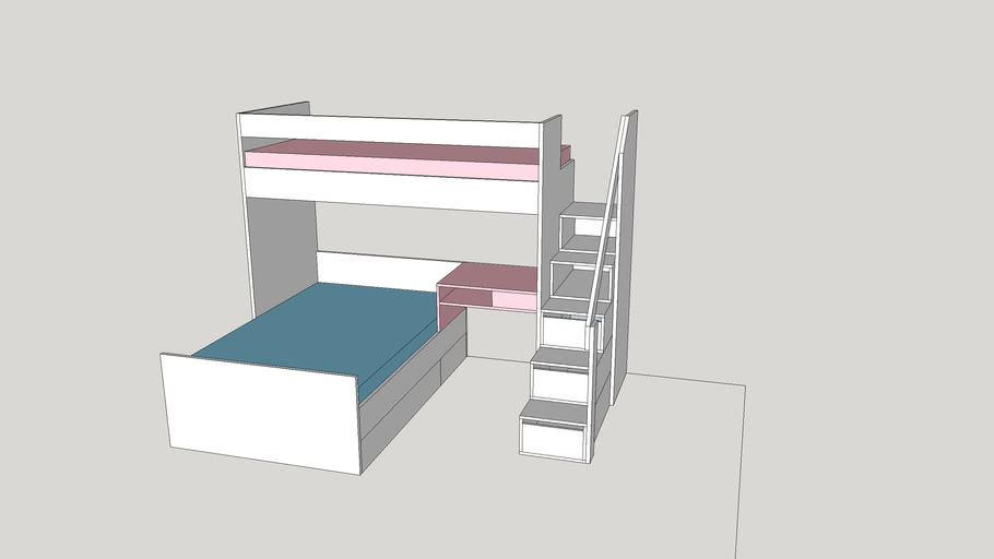 Children bunk bed 3D Warehouse