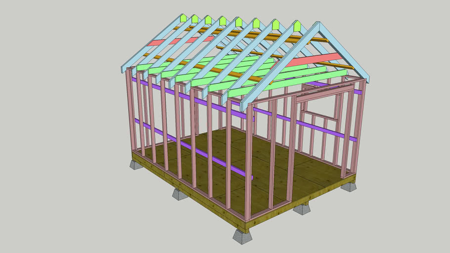 12x16 Storage Shed Framing | 3D Warehouse