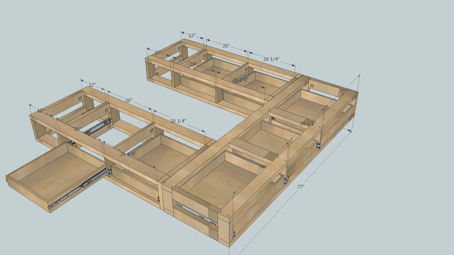 King Size Platform Bed With Storage, How To Build A King Platform Bed With Drawers