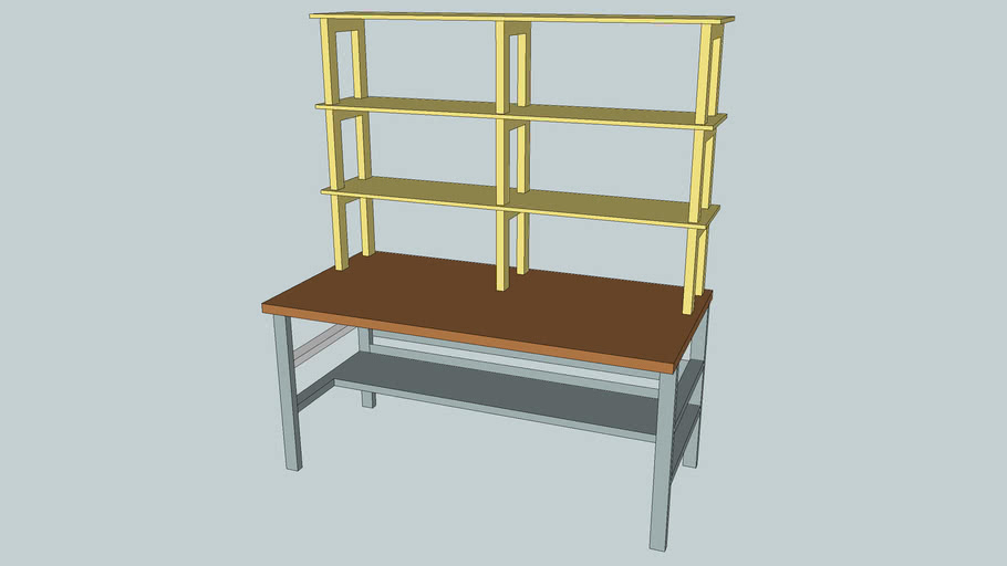 Engineering Workbench And Simple Tabletop Bookshelf 3d Warehouse