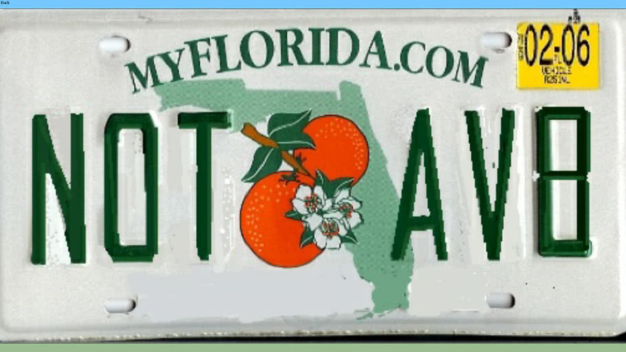 Florida Vanity License Plate 1 3D Warehouse