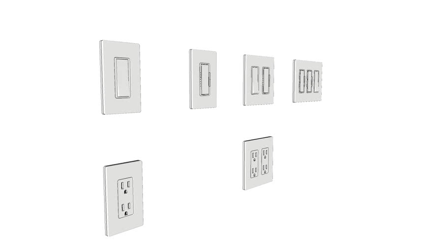 Lutron Switch, Dimmer and Outlet combinations | 3D Warehouse