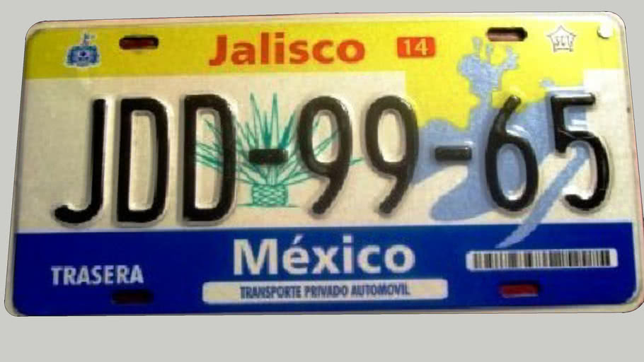 Placas Nuevas Del 2002 2009 De Jalisco Mexico | 3D Warehouse