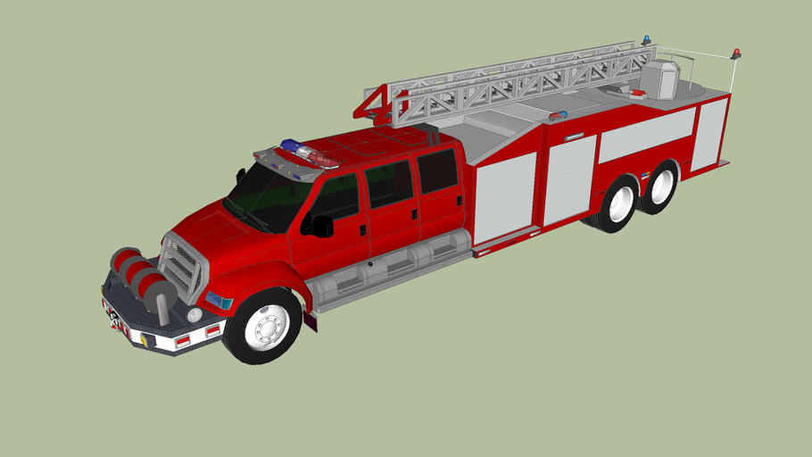 Six Door F 650 Fire Ladder Truck 3d Warehouse