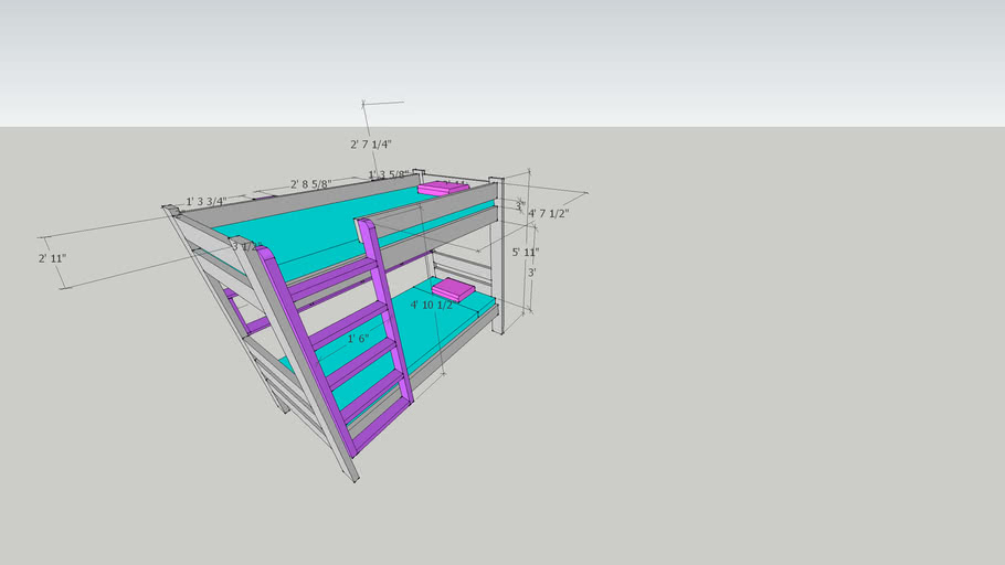 2x6 Bunk Bed Plans 3d Warehouse, Bunk Bed Schematics