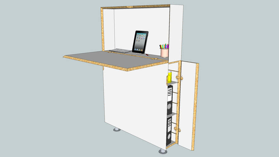 Wall Mounted Folding Work Desk Skladane Biurko 3d Warehouse