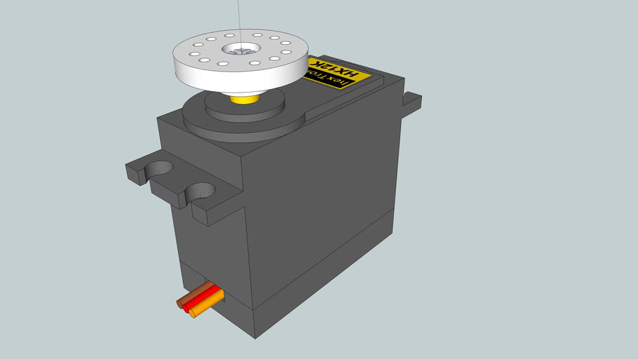 Servo Hextronic HX12K + Horn 3D Warehouse