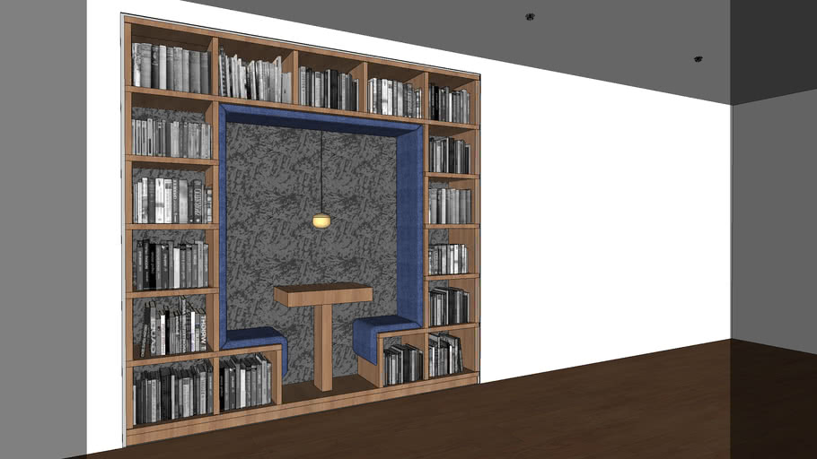 Seating area in a bookcase 3D Warehouse
