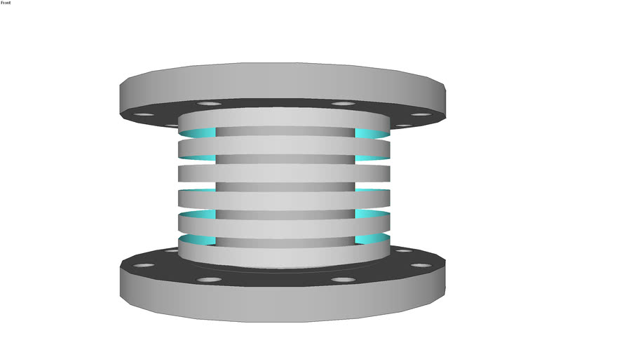 8' & 6' Dynamic Flanged Flex Connector ANSI 125 3D Warehouse