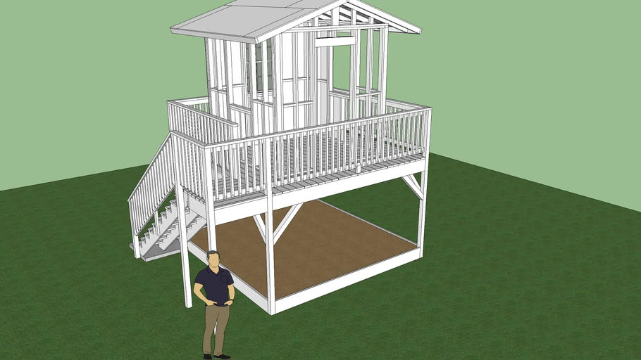 outdoor playhouse on stilts